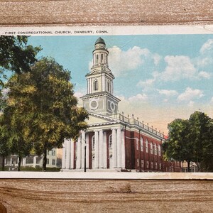 First Congregational Church, Danbury, Connecticut, 20 juin 1926, timbre oblitéré, carte postale souvenir ancienne