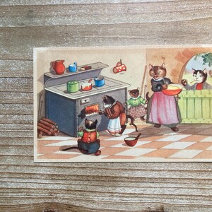 Gatos de Mainzer * Dia de Assar * 401 * Não Utilizado * Cartão Postal Vintage