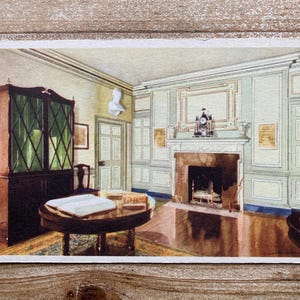 La bibliothèque de Mount Vernon, ancienne carte postale souvenir