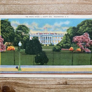 The White House, South Side, Washington, D C, 8 juin 1944, timbre oblitéré, carte postale souvenir antique