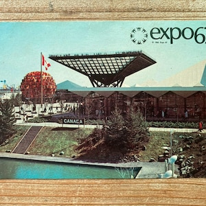 Expo 67, Montréal, Canada, Pavillon du Canada, Timbre oblitéré, Carte postale souvenir ancienne