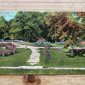 Carte postale souvenir vintage Oak Park, Iowa Falls, Iowa, inutilisée