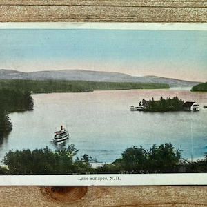 Lake Sunapee, New Hampshire, Frank Swallow Card Company, 1916, Timbre oblitéré, carte postale souvenir ancienne