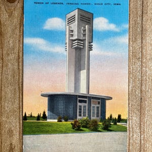 Tour des légendes, tour chantante, Sioux City, Iowa, E C Kropp, carte postale souvenir ancienne inutilisée