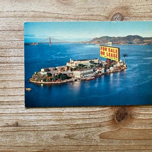 Île d'Alcatraz, San Francisco, à vendre ou à louer, carte postale souvenir vintage d'occasion