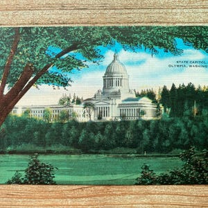 Capitole de l'État, Olympia, Washington, inutilisé, carte postale souvenir antique