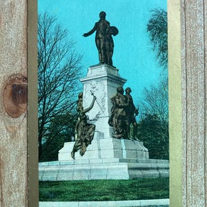 Statue de Lafayette, Washington, 1907, timbre oblitéré, carte postale souvenir ancienne