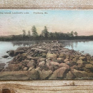 Pine Island, Lovewell's Lake, Fryeburg, Maine, 13 août 1923, timbre oblitéré, carte postale souvenir ancienne