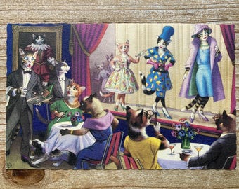 Mainzer Cats * Fashion Show * 4910 * Alfred Mainzer * Eugen Hartung * Unused * Vintage Postcard