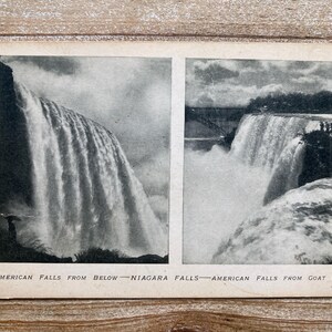 American Falls from Below, de Goat Island, Niagara Falls, inutilisé, carte postale souvenir antique