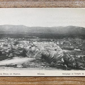 Temple de Theseion, vue aérienne, 1925, ancienne carte postale souvenir