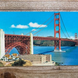 Carte postale souvenir vintage Golden Gate Bridge, San Francisco, Californie, inutilisée
