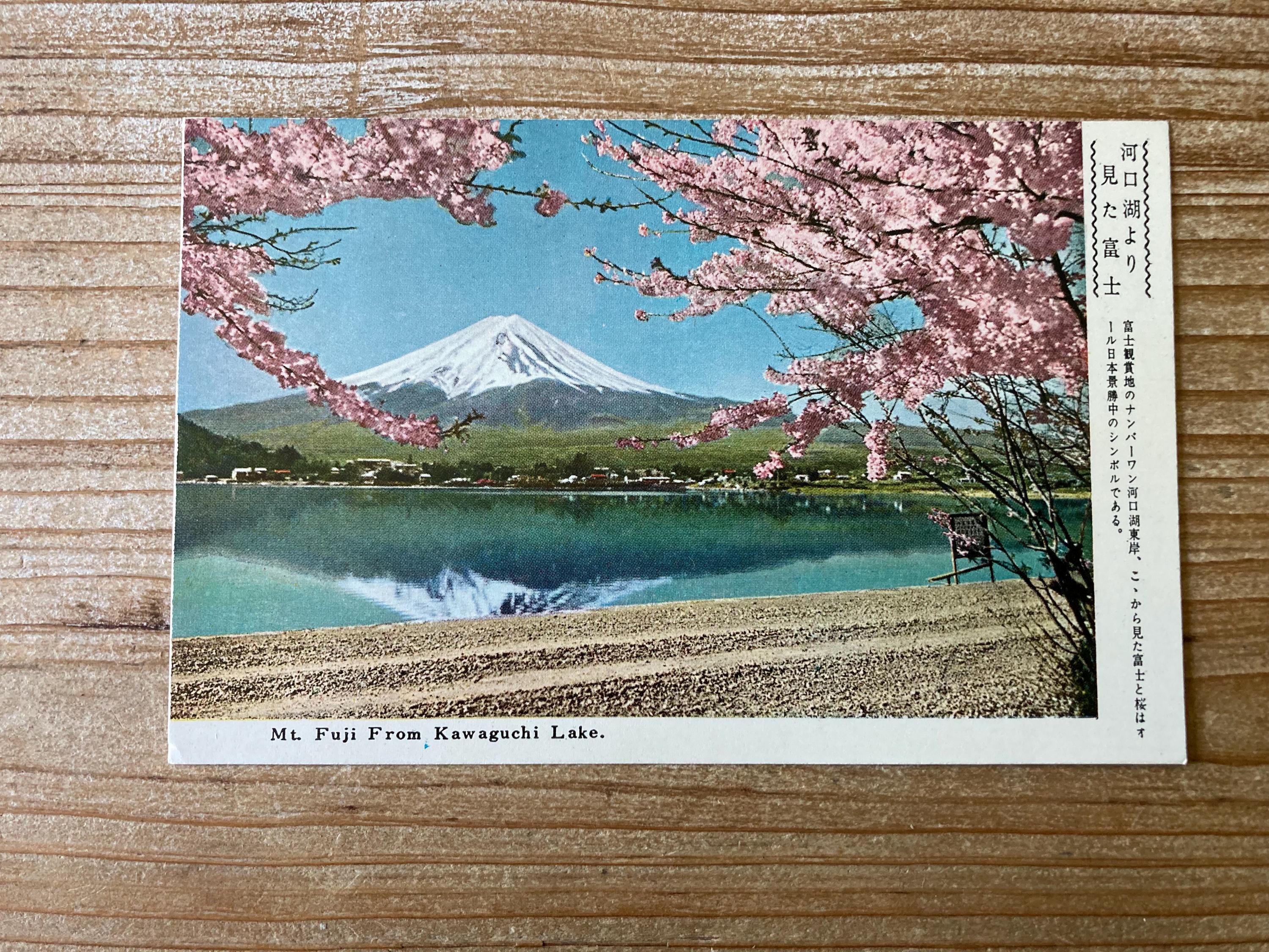Mt Fuji From Kawaguchi Lake, Japanese, Unused, Vintage Photo
