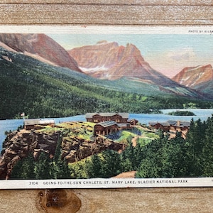 Going to the Sun Chalets, St Mary Lake, parc national des Glaciers, 1er septembre 1930, timbre oblitéré, carte postale souvenir ancienne