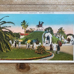 Cimetière Metairie, La Nouvelle-Orléans, Louisiane, inutilisé, carte postale souvenir antique