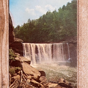 Belles chutes de Cumberland, parc d'État de Cumberland Falls, Corbin, Kentucky, inutilisée, carte postale souvenir antique