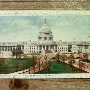 Le Capitole, Bibliothèque du Congrès, Washington, 1906, Timbre oblitéré, carte postale souvenir ancienne