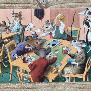 Souris Mainzer * Card Party * 4899 * Eugen Hartung * Inutilisées * Carte postale vintage * Deckle Edge