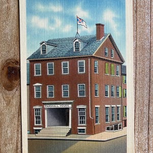 Marshall House telle qu'elle était en 1861, Alexandria, Virginie, lin, inutilisé, carte postale souvenir antique