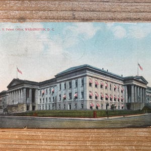 Office des brevets des États-Unis, Washington, DC, 19 août 1909, timbre oblitéré, carte postale souvenir ancienne