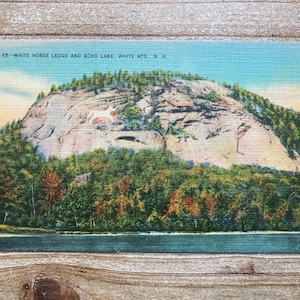 White Horse Ledge and Echo Lake, White Mountains, New Hampshire, Unused, Antique Souvenir Postcard