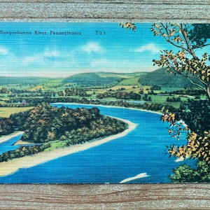 Rivière Susquehanna, Pennsylvanie, inutilisée, carte postale souvenir vintage