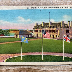 Château français, vieux fort Niagara, New York, inutilisé, carte postale antique souvenir