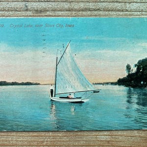 Crystal Lake, près de Sioux City, Iowa, 1914, timbre oblitéré, carte postale souvenir ancienne