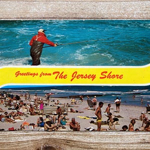 Salutations du New Jersey, carte postale vintage souvenir inutilisée