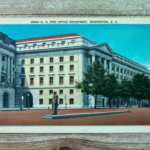 Département des postes des États-Unis, Washington, D C, carte postale ancienne en lin, inutilisée