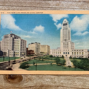Carte postale vintage The New Los Angeles Civic Center, City Hall, California, Architecture gothique moderne
