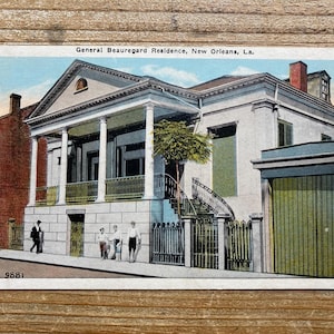 Résidence du général Beauregard, La Nouvelle-Orléans, Louisiane, inutilisée, carte postale souvenir antique