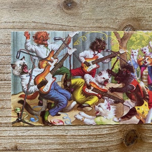 Mainzer Cats * Four Guitar Rock Band * 4970 * Eugen Hartung * Belgique * Inutilisé * Carte postale vintage * Deckle Edge