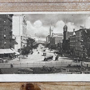 Pennsylvania Avenue, Washington, DC, voitures de rue, photo en noir et blanc, inutilisé, carte postale souvenir antique