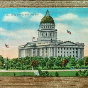 Capitole de l'état de l'Utah, Salt Lake City, inutilisé, carte postale souvenir antique