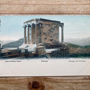 Carte postale temple de la Victoire, Athènes, inutilisée, souvenir antique