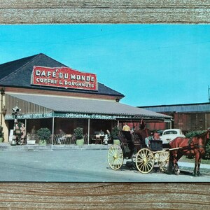 Cafe du Monde, La Nouvelle-Orléans, Louisiane, inutilisée, carte postale souvenir antique