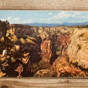 Carte postale souvenir vintage du parc national de Zion, Utah, pays de la couleur