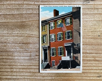 House Where Abraham Lincoln Died, Washington, D. C., Unused, Vintage Postcard