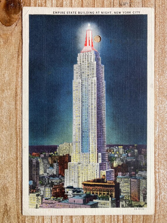 Empire State Building at Night, New York City, Linen, 1931