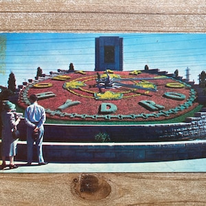 L'horloge florale d'Ontario Hydro, Niagara Falls, Canada, inutilisée, carte postale souvenir vintage