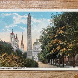 West State Street, Harrisburg, Pennsylvanie, 1919, Timbre oblitéré, carte postale souvenir ancienne