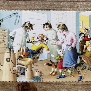Mainzer Cats * cabinet de dentiste * 4872 * Eugen Hartung * Espagne * inutilisé * carte postale ancienne