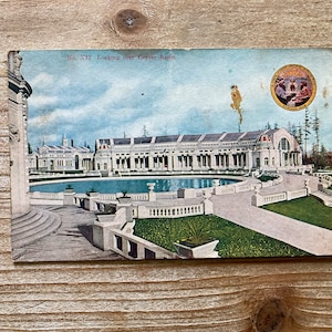 Carte postale vintage donnant sur Geyser Basin, Alaska, Yukon, Pacific Exposition, Seattle, 1909