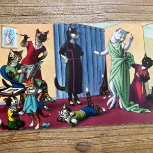 Mainzer Cats * Se déguisant * Couturière * 4876 * Alfred Mainzer * Eugen Hartung * Belgique * Occasion * Annulée * Carte postale vintage * Deckle Edge