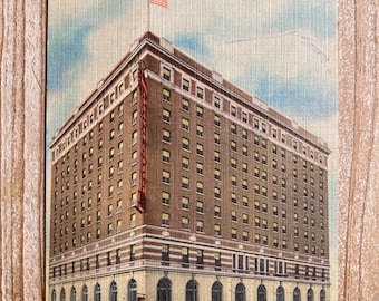 Hotel Abraham Lincoln, Springfield, Illinois, Curteich, Linen, 1955, Canceled Stamp, Vintage Souvenir Postcard