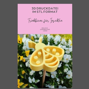 3D printing file STL, including commercial license Bee, drinking bee for insects and birds, garden, flower, garden decoration, water dispenser, Bumblebee