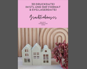 3D Druck Datei im 3MF Format,Grachtenhaus,Ballonlicht Häuser,Hausanhänger,Deko,inkl. gewerblicher Lizenz,Bambulab,Mitbringsel