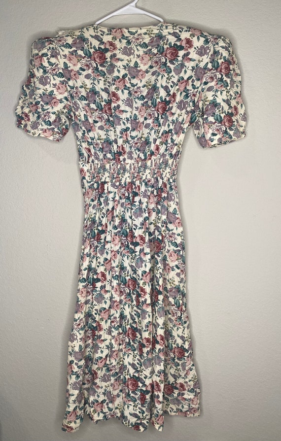 80s Vintage Floral Cottage Core Dress - image 3