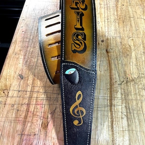 Personalized Leather Guitar Strap: Soft Suede Lining, Hand Crafted